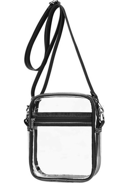 Şeffaf Çanta Stadyum Onaylı, Açık Hava Sporları Için Ayarlanabilir Omuz Askılı Şeffaf Çanta, Siyah (Yurt Dışından)