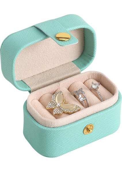 Mini Mücevher Seyahat Çantası, Taşınabilir Saklama Kutusu Ekran Saklama Kutusu Kızlar Kadınlar Yüzükler Küpeler Kolyeler Yeşil (Yurt Dışından)