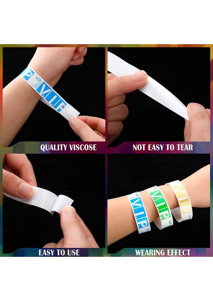600 Paket Vıp Kağıt Bileklikler Vıp Bileklikler Su Geçirmez Vıp Bileklikler Neon Renkli Bileklikler Etkinlikler Için Çeşitli Partiler (Yurt Dışından) fiyatları