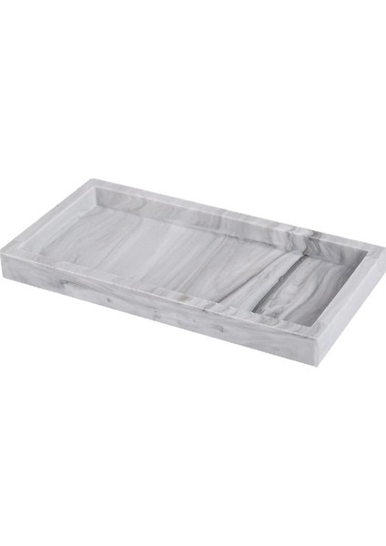 Tezgah ve Makyaj Tepsisi 8X4INCH Silikon Sabunluk Tepsisi, Sabun Şişeleri Için Lavabo Tepsisi, Anahtar Biblo Yüzük Tepsisi Beyaz (Yurt Dışından)