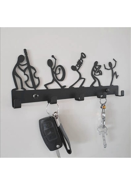 Senfoni Orkestrası Anahtarlık Siyah Anahtar Askısı Metal Kanca Dolap Kapı Duvar Dekorasyonu Stil 1 (Yurt Dışından) indirimleri