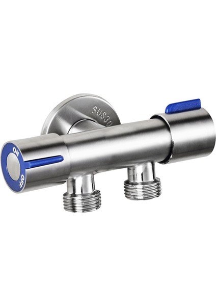 G1/2 x 1/2 304 Paslanmaz Çelik Bir Iki Üç Yollu Açılı Vana, Çift Saplı Çift Kontrol Tek Soğuk Çok Fonksiyonlu Musluk (Yurt Dışından)