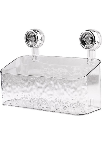 1 Adet Döner Vantuzlu Saklama Rafı Banyo Deliksiz Duvara Monte Düzenleme ve Saklama Kutusu Şeffaf, L (Yurt Dışından)