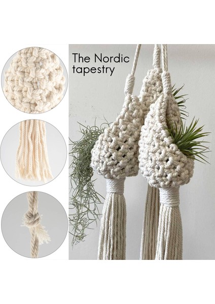 Boho Makrome Hava Tesisi Askı Tillandsia Asılı Sepet Halat Tutucu Çiçek Ev Dekor (13 Cm) (Yurt Dışından) indirimleri