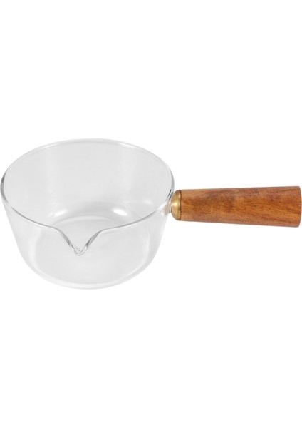 Ahşap Saplı Cam Süt Potu 400ML Salata Erişte Gaz Sobası Tencere Için Pişirme Potu (Yurt Dışından)