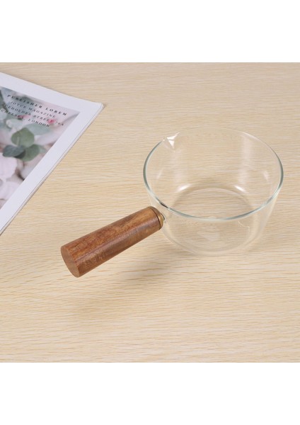 Ahşap Saplı Cam Süt Potu 400ML Salata Erişte Gaz Sobası Tencere Için Pişirme Potu (Yurt Dışından) indirimleri