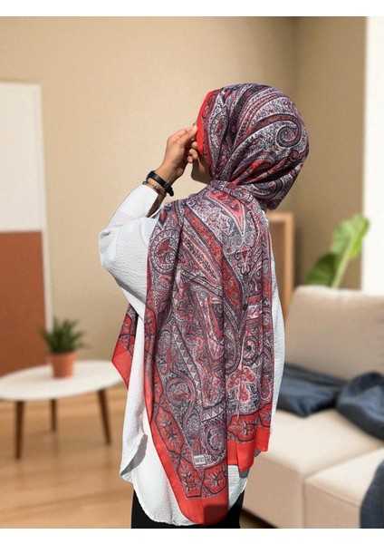 Soft Etnik 0181 Kırmızı Şal