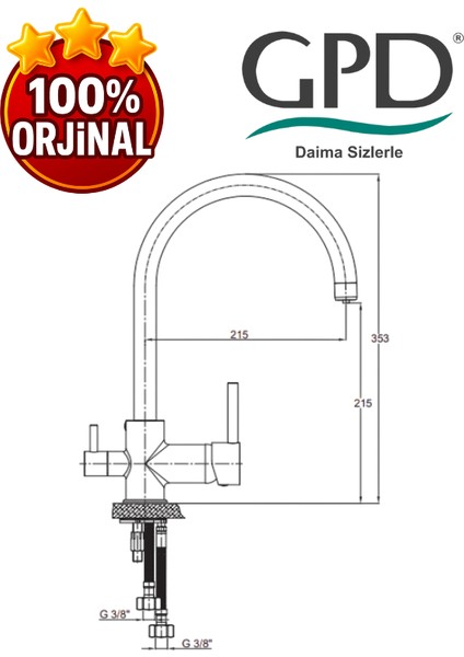 Espina MAR70 Arıtma Çıkışlı Eviye Bataryası fiyatları