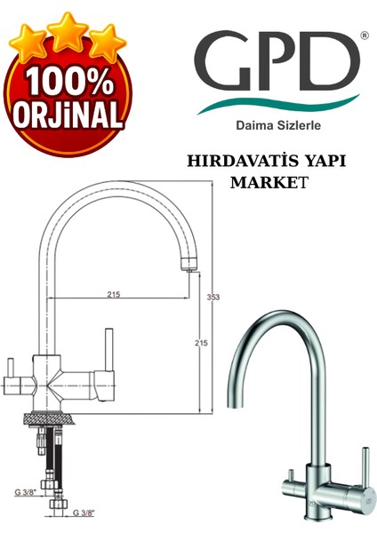 Espina MAR70 Arıtma Çıkışlı Eviye Bataryası modelleri