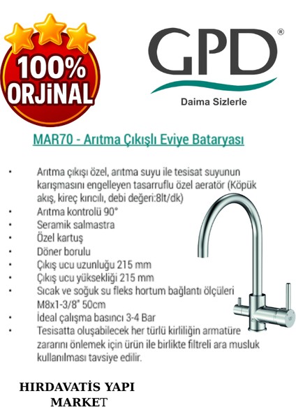 Espina MAR70 Arıtma Çıkışlı Eviye Bataryası fırsatları