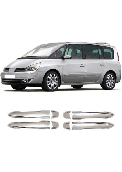 Renault Excape 4 Facelift Uyumlu 2006 ve Üzeri Krom Kapı Kolu 4 Kapı Paslanmaz Çelik