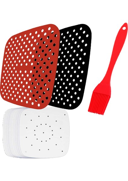 Silikon Mat Mutfak Aksesuarları Hava Fritözü Yapışmaz Pişirme Matı Pasta Aletleri Aksesuarları Pişirme Kapları Yağ Matları,a (Yurt Dışından)