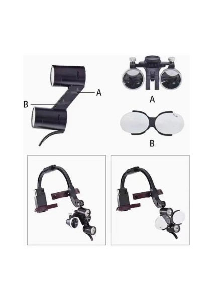 Yc-Wyd Diş Büyüteçleri, Profesyonel Büyütme Gözlükleri, Siyah/taba Deri, Ayarlanabilir Kafa Bandı modelleri