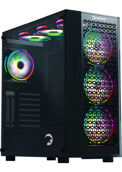 Savagis 550W 80+ Bronze Atx 4*argb Fan Temperli Cam Hub Siyah Gaming Kasa