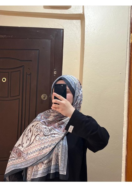 Lacivert Retro Desenli Yazlık Pamuklu Şal fiyatları