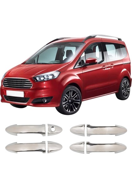 Ford Tourneo Courier Uyumlu 2023 ve Üzeri Krom Kapı Kolu 4 Kapı Paslanmaz Çelik fiyatları