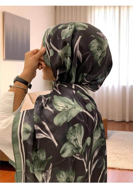 Pamuk Çiçek Çam Yeşili Şal