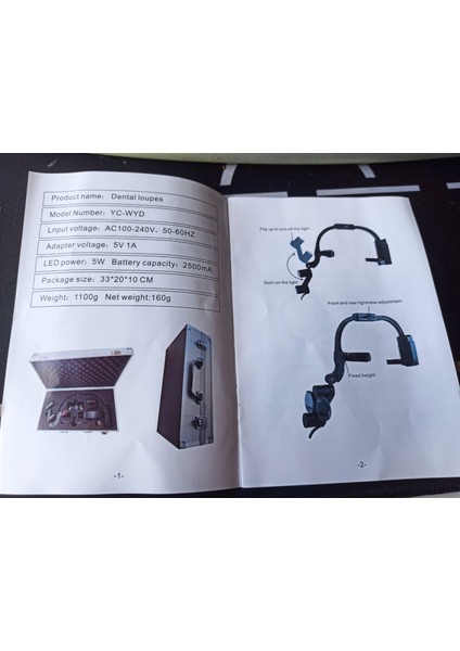 Yc-Wyd Diş Büyüteçleri, Profesyonel Büyütme Gözlükleri, Siyah/taba Deri, Ayarlanabilir Kafa Bandı