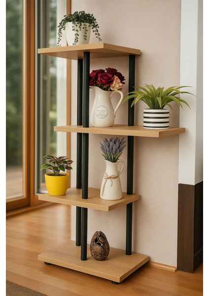 Yüksek Kalite 4 Katlı Çiçeklik Saksı Standı Balkon Rafı Saksılık