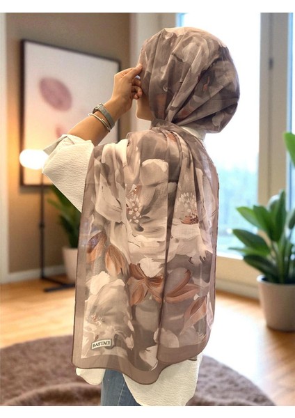 Soft Çiçek 0348 Vizon Şal