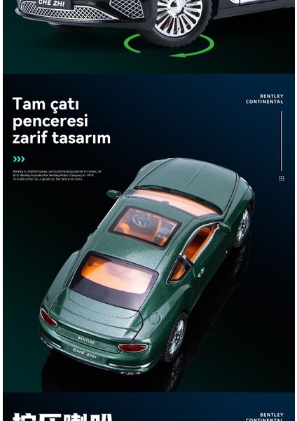 1:24 Continental Gt Spor Araba Ses ve Işık Oyuncak Araba Modeli (Yurt Dışından) indirimleri