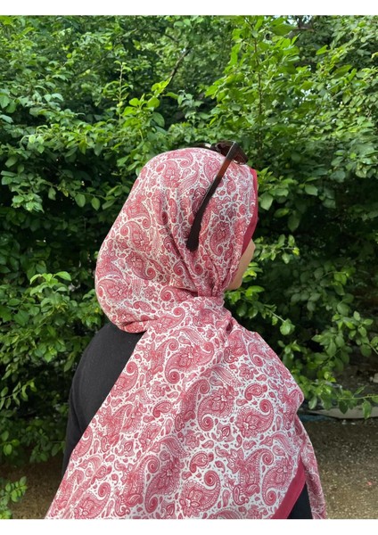 Kokulu Etnik Desen Bordo Soft Şal 75X180