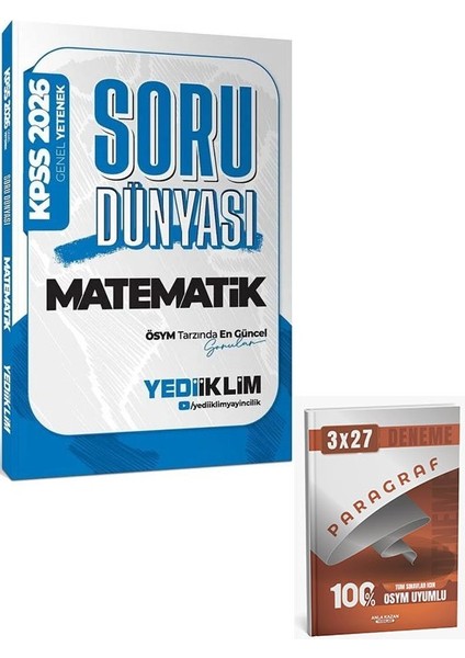 Yediiklim 2026 Kpss Matematik Soru Dünyası Soru Bankası+Anla Kazan Paragraf