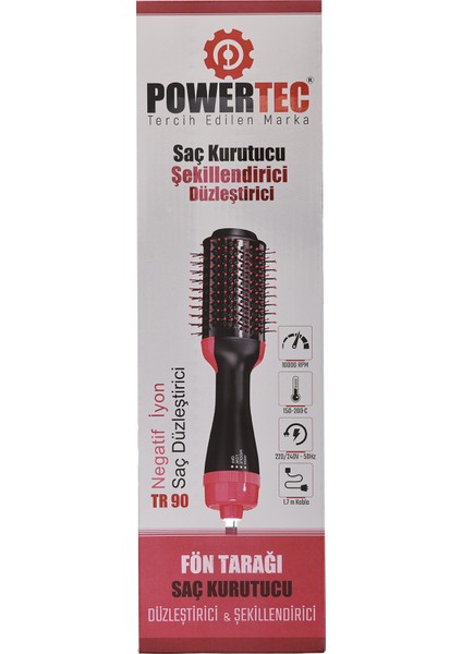 Tr-90 Profesyonel Saç Şekillendirici ve Saç Düzleştirici Fön Tarağı Iyon Özellikli indirimleri