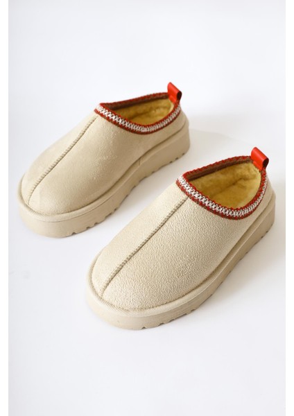 Anne-Liis Bej Süet Dokuma Detaylı Kışlık Terlik indirimleri