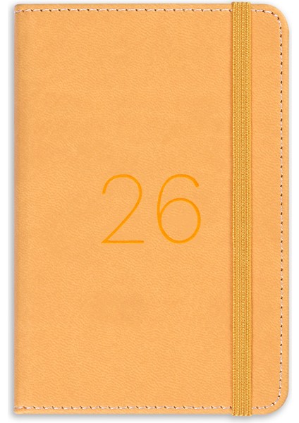 2026 Yılı Lastikli Günlük Cep Ajandası 12 Aylık Sarı modelleri