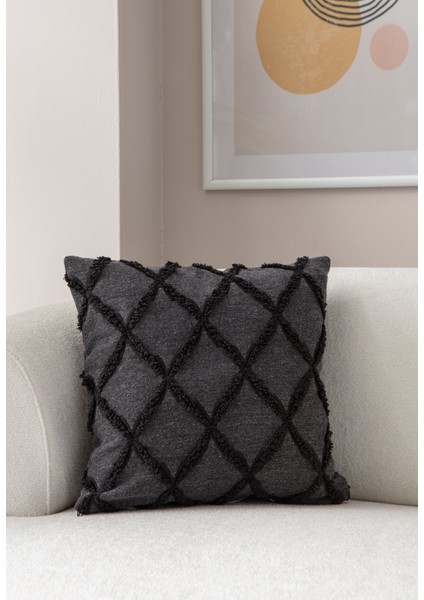 Sarmal Desenli Punch Işlemeli Keten Kırlent Kılıfı, Puantiyeli Kırlent Kılıfı, 43X43CM fiyatları