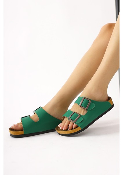 Beti Yeşil Çift Bantlı Terlik fiyatları