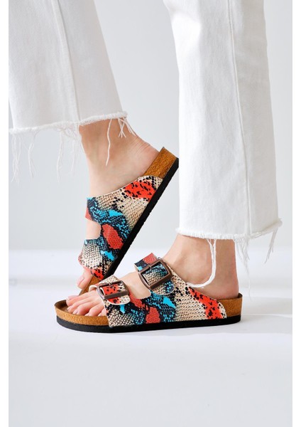 Beti Çok Renkli Çift Bantlı Terlik fiyatları