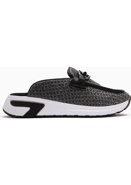 Diana Antrasit Tokalı Önü Kapalı Hasır Şık Kadın Terlik fiyatları