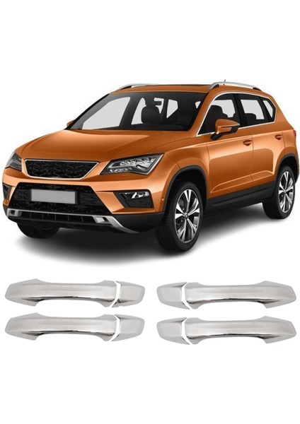 Seat Ateca Uyumlu 2016 ve Üzeri Krom Kapı Kolu 4 Kapı Paslanmaz Çelik
