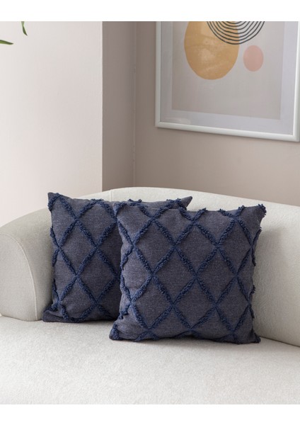 Sarmal Desenli Punch Işlemeli Keten Kırlent Kılıfı, Puantiyeli Kırlent Kılıfı, 43X43CM fırsatları