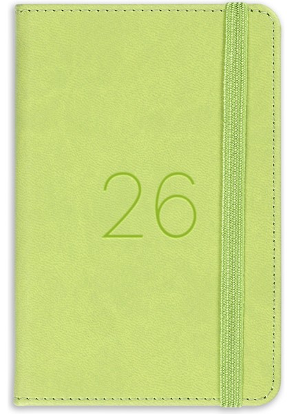 2026 Yılı Lastikli Günlük Cep Ajandası 12 Aylık Açık Yeşil modelleri