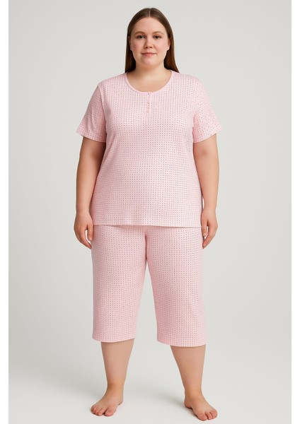 Büyük Battal Beden Benekli Kaprili Pijama Takımı/2xl-3xl-4xl