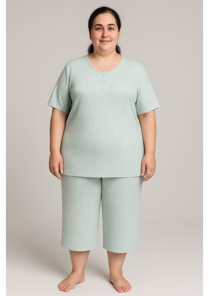 Büyük Battal Beden Benekli Kaprili Pijama Takımı/2xl-3xl-4xl