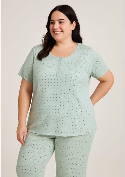 Büyük Battal Beden Benekli Kaprili Pijama Takımı/2xl-3xl-4xl fiyatları