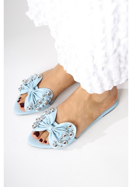 Dotty Bebe Mavi Kabara Zımbalı Fiyonklu Kadın Terlik fiyatları