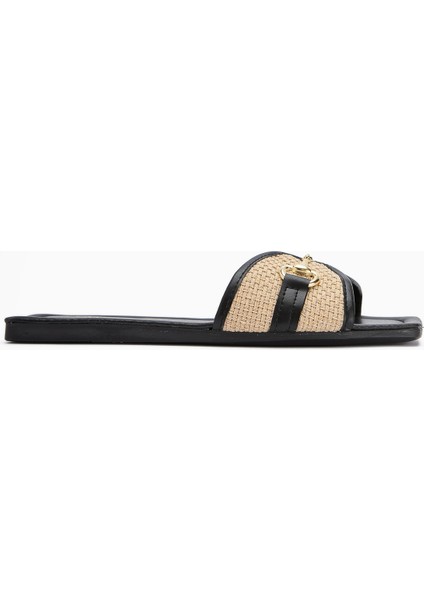 Elanor Siyah Tokalı Düz Tabanlı Kadın Terlik indirimleri