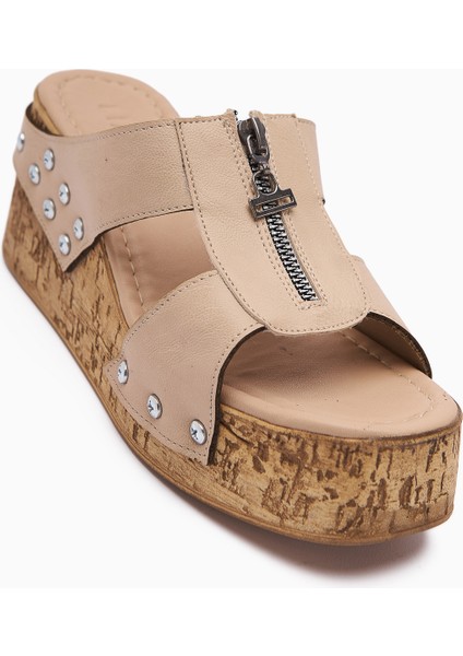 Goldis Bej Vida Detaylı Kadın Terlik modelleri
