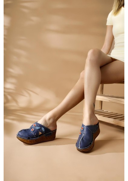 Hakiki Deri Alto Sax Dolgu Terlik Eskitme Tabanlı Comfort Terlik fırsatları