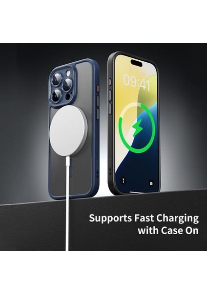 iPhone 16 Pro Max Anti-Drop Lens Korumalı Magsafe Kılıf