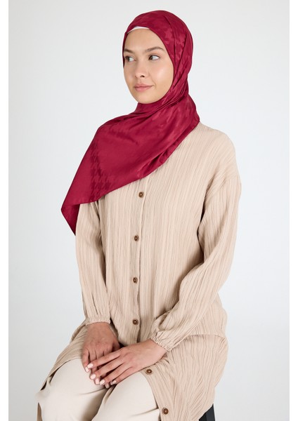 Bordo Kazayağı Desenli Jakar Şal 5686 fırsatları