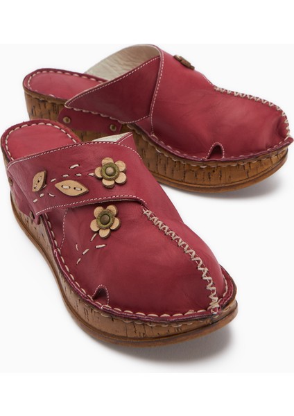Hakiki Deri Alto Bordo Dolgu Terlik Eskitme Tabanlı Comfort Terlik