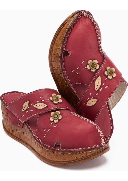 Hakiki Deri Alto Bordo Dolgu Terlik Eskitme Tabanlı Comfort Terlik fırsatları