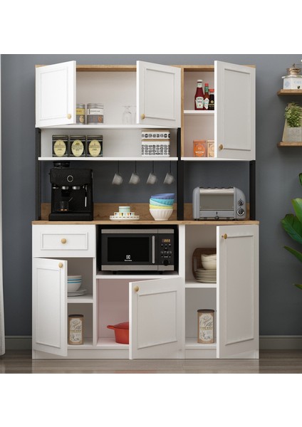 Vista Çıtalı 2+1 Modüllü 6 Kapaklı Çok Amaçlı Kahve Köşesi Dolabı Aytaşı modelleri