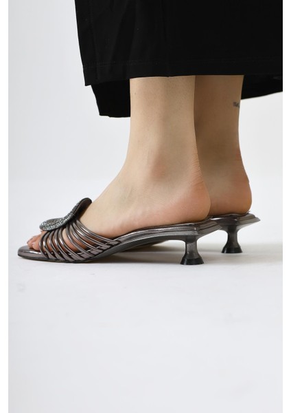 Katerin Platin Rugan Taşlı Toka Detaylı Şık Terlik indirimleri